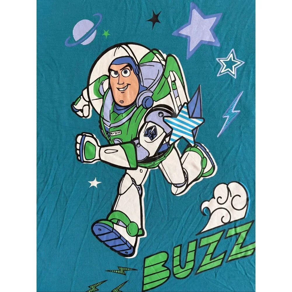 Posh Peanut Disney Buzz Lightyear T-Shirt Kids 10/12 Teal Toy Story Graphic Tee